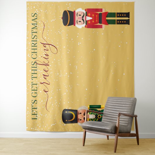 Nutcracker Yellow Christmas Photo Booth Backdrop タペストリー (インサイチュ)