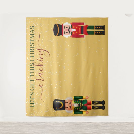 Nutcracker Yellow Christmas Photo Booth Backdrop タペストリー (正面)