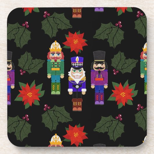 Nutcrackers Soldiers Faux Felt Style Whimsical コースター (正面)