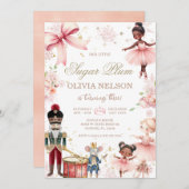  Nutcraker Sugar Plum Fairy Winter Birthday 招待状 (正面/裏面)