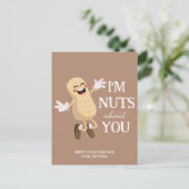 Nutes about youバレンタインの愛おもしろいパン シーズンポストカード (スタンド正面)