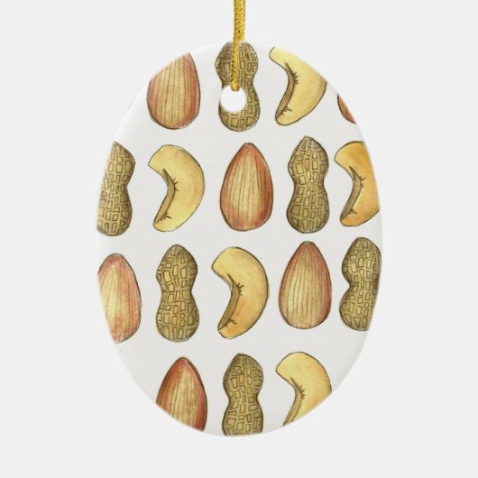 Nutes About You Peanut Almond Valentine's Day セラミックオーナメント (正面)