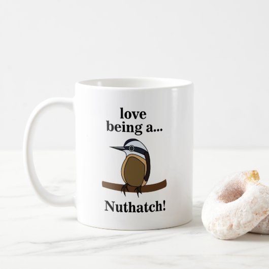 Nuthatch Bird Backyard Birder Birdwatcher コーヒーマグカップ (ドーナツ)