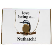 Nuthatch Bird Backyard Birder Birdwatcher ラージペーパーバッグ (正面)