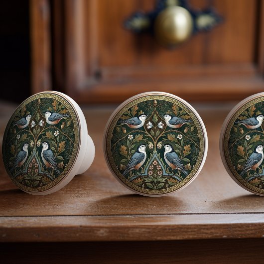 Nuthatch Bird Ceramic Pull Knob セラミックノブ