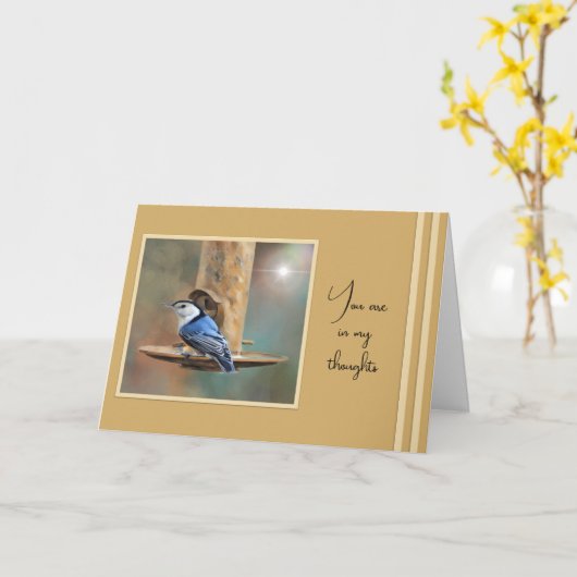Nuthatch - Thinking of You & Praying for You Card カード (黄色い花)
