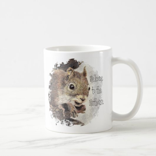 Nuthouseおもしろい、リス、動物へようこそ マグカップ (右)