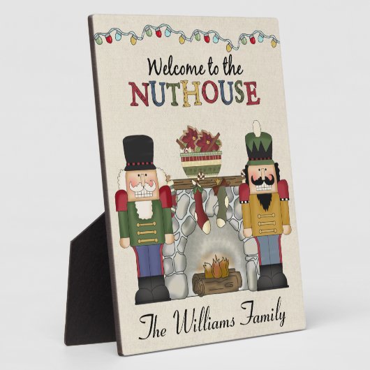 Nuthouseファミリーへようこそパーソナライズされた フォトプラーク (側面)