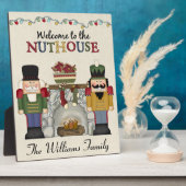 Nuthouseファミリーへようこそパーソナライズされた フォトプラーク (側面)