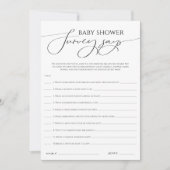 Nutral お洒落 Baby Shower Surveyがカードに答える 招待状 (正面)