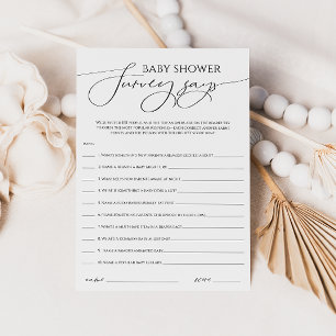 Nutral お洒落 Baby Shower Surveyがカードに答える 招待状