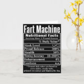 Nutrion Facts Fart Machine Dad Jokes Funny Farting カード (黄色い花)