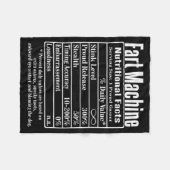 Nutrion Facts Fart Machine Dad Jokes Funny Farting フリースブランケット (正面(横))