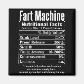 Nutrion Facts Fart Machine Dad Jokes Funny Farting マグネット (正面)