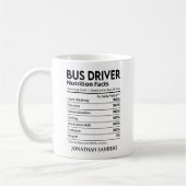 Nutrition Facts Bus Driver,Fun Bus Driver Mug コーヒーマグカップ (左)
