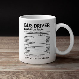 Nutrition Facts Bus Driver,Fun Bus Driver Mug コーヒーマグカップ