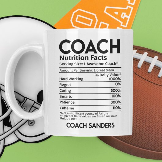 Nutrition Facts Coach Funny Coach コーヒーマグカップ