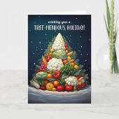 Nutrition Themed Fruit Vegetable Christmas Tree シーズンカード (正面)