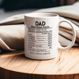 Nutritional Facts Dad, Funny Dad Mug コーヒーマグカップ