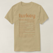 Nutritional Facts for Turkey, Funny Custom Thanksg Tシャツ (デザイン正面)