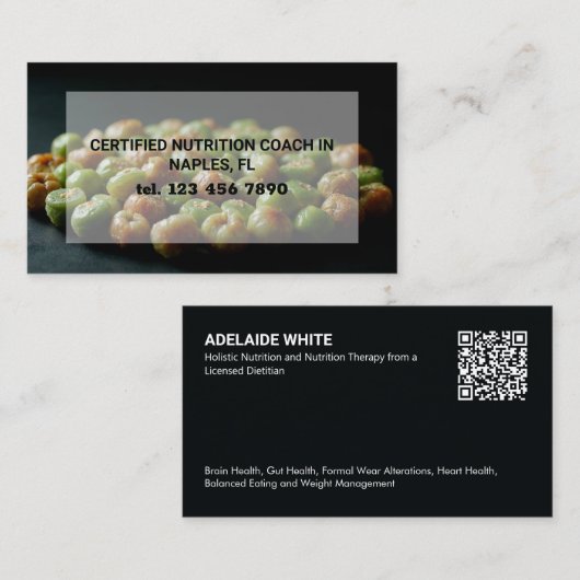 Nutritionist Dietitian QR Code 名刺 (正面/裏面)