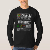 Nutritionist Label Skills Problem Solving Coffee Y Tシャツ (正面)