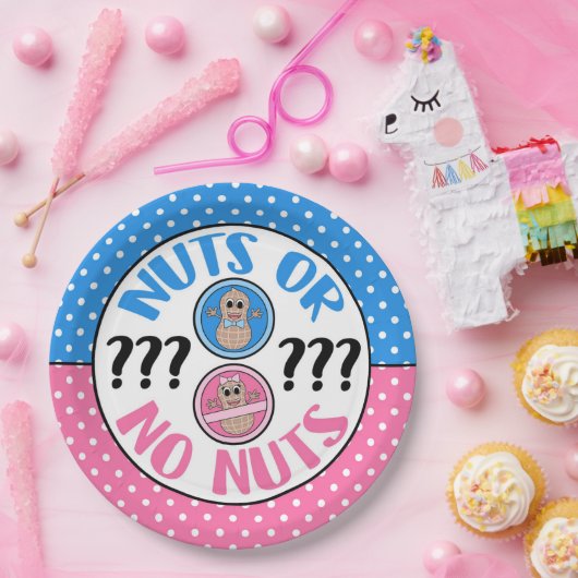 NutsまたはNo Nutsをテーマにしたジェンダーがパーティープレートを明らかにする ペーパープレート (パーティー)