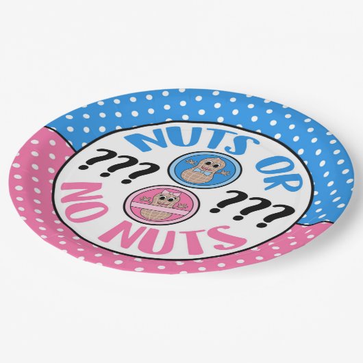 NutsまたはNo Nutsをテーマにしたジェンダーがパーティープレートを明らかにする ペーパープレート (アングル)