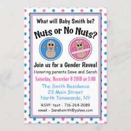 NutsまたはNo Nuts性別による招待の表示 招待状