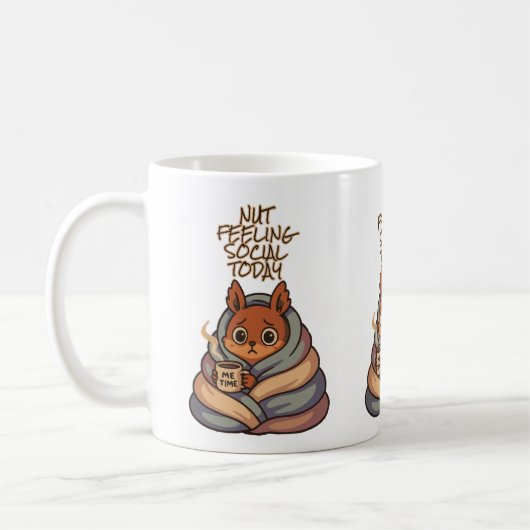 Nut's 感じ Social Today - Cozy Squirrel Introvert コーヒーマグカップ (左)