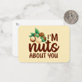 Nuts About You おもしろい Pun Cute Valentine's Day ノートカード (正面/裏面インサイチュ)