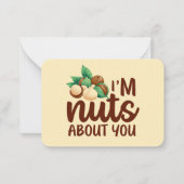 Nuts About You おもしろい Pun Cute Valentine's Day ノートカード (正面)