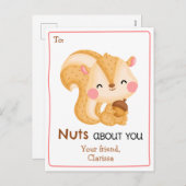 Nuts About You – かわいいおもしろいバレンタインデー シーズンポストカード (正面/裏面)