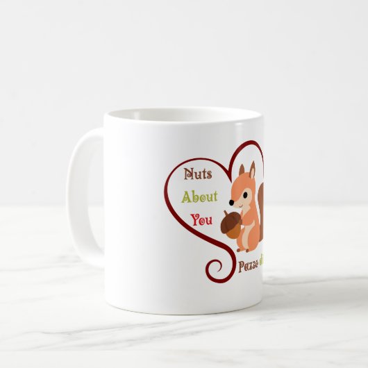Nuts About You – Bilingual Squirrel コーヒーマグカップ (正面左)