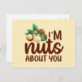 Nuts About You Cute Love Punバレンタインデーおもしろいを愛する ポストカード (正面/裏面)