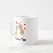 Nuts About You Cute Peanuts Food Pun Moumous Carto コーヒーマグカップ (正面左)