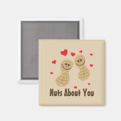 Nuts About You Cute Peanuts Food Pun Moumous Carto マグネット (正面/裏面)