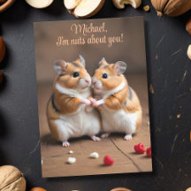 Nuts about You HamsterカップルValentine's Dayカード
