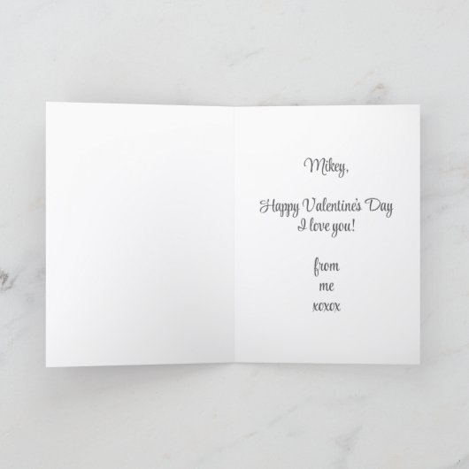 Nuts about You Hamster Happy Valentine's Card カード (内部)