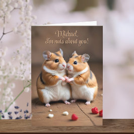 Nuts about You Hamster Happy Valentine's Card カード