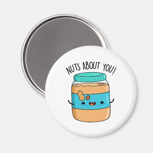 Nuts About You Peanutバタおもしろいープン マグネット (正面/裏面)