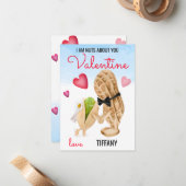 Nuts About You Punカップルおもしろいバレンタイン ノートカード (正面/裏面インサイチュ)