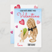 Nuts About You Punカップルおもしろいバレンタイン ノートカード (正面/裏面)