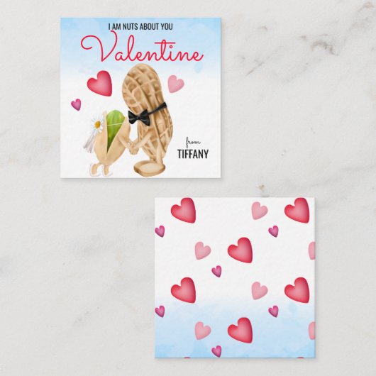 Nuts About You Punカップルおもしろいバレンタイン ノートカード (正面/裏面)