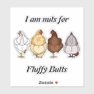 nuts for fluffy butts chicken sticker シール