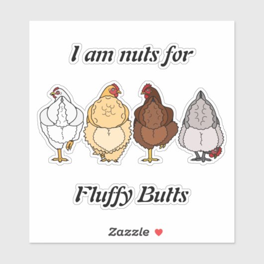 nuts for fluffy butts chicken sticker シール (シート)