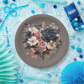 Nutshellブラウンネイビーピンク白シャワー ペーパープレート (パーティー)