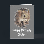 Nuttyシスターおもしろい誕生日リス・カード カード<br><div class="desc">家族の中で最も簡単なリス素晴らしト、動物、野生生物や自然が好きな特別な妹や人のためのカード。</div>