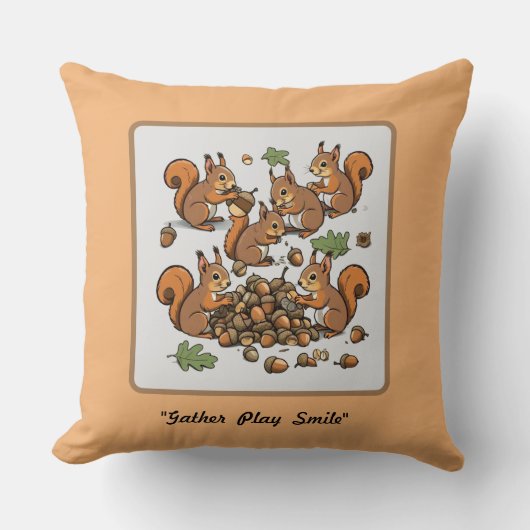 Nutty お洒落 Squirrelアクティビティ クッション (正面)