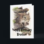 Nutty Brotherおもしろい誕生日リス・カード カード<br><div class="desc">家族の中で最も簡単なリス素晴らしト、動物、野生生物や自然が好きな特別な兄や誰のためのカード。</div>